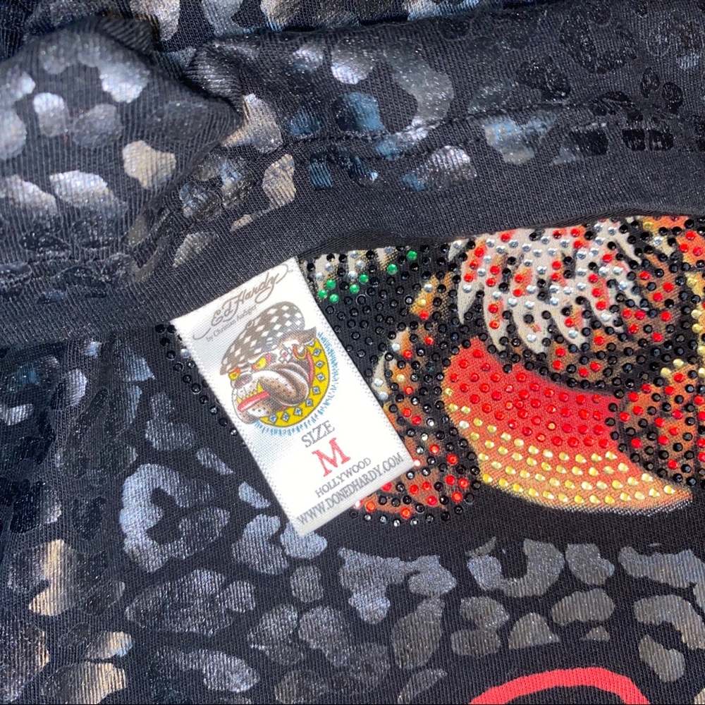 Ed Hardy Metallic Lamé Leopard Cheetah Mini Dress - Picture 6 of 9